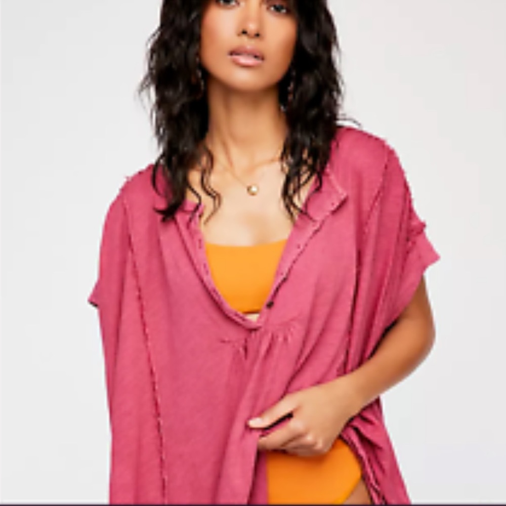 Free People Aster Oversized Tunic Top Size S - Picture 4 of 16
